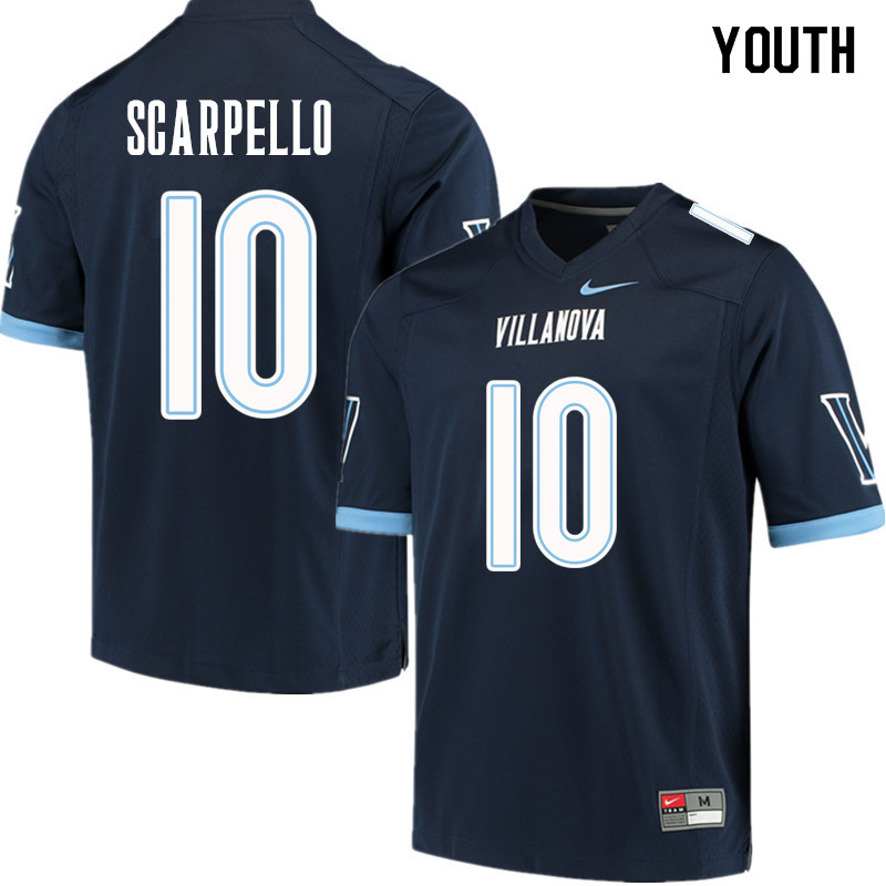 Youth #10 JJ Scarpello Villanova Wildcats College Football Jerseys Sale-Navy